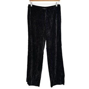 Identify‎ Black Crushed Velvet Wide Leg Pants Womens 10 (30x31) Goth Whimsigoth